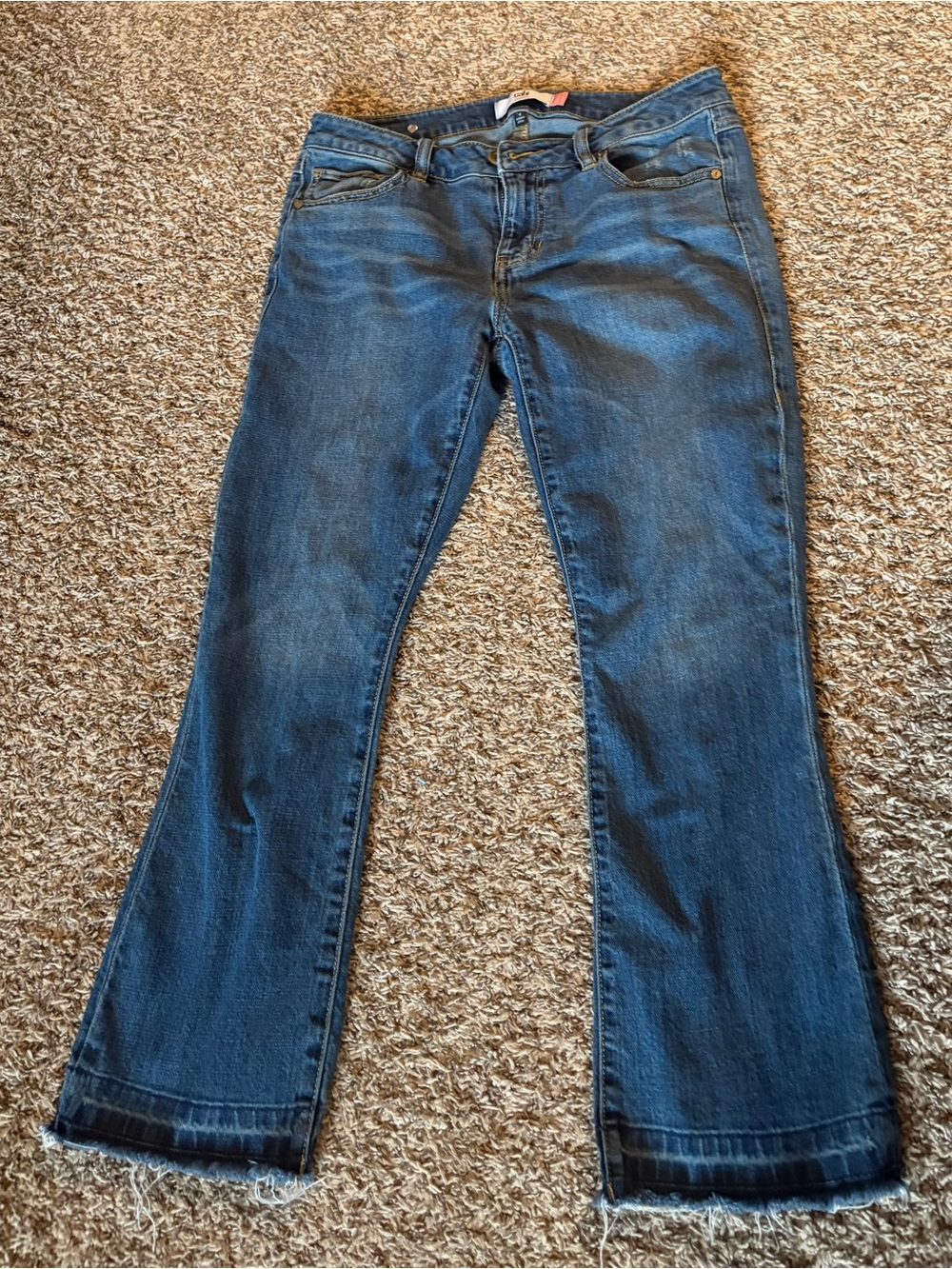 Blue Straight-Leg crop Jeans
